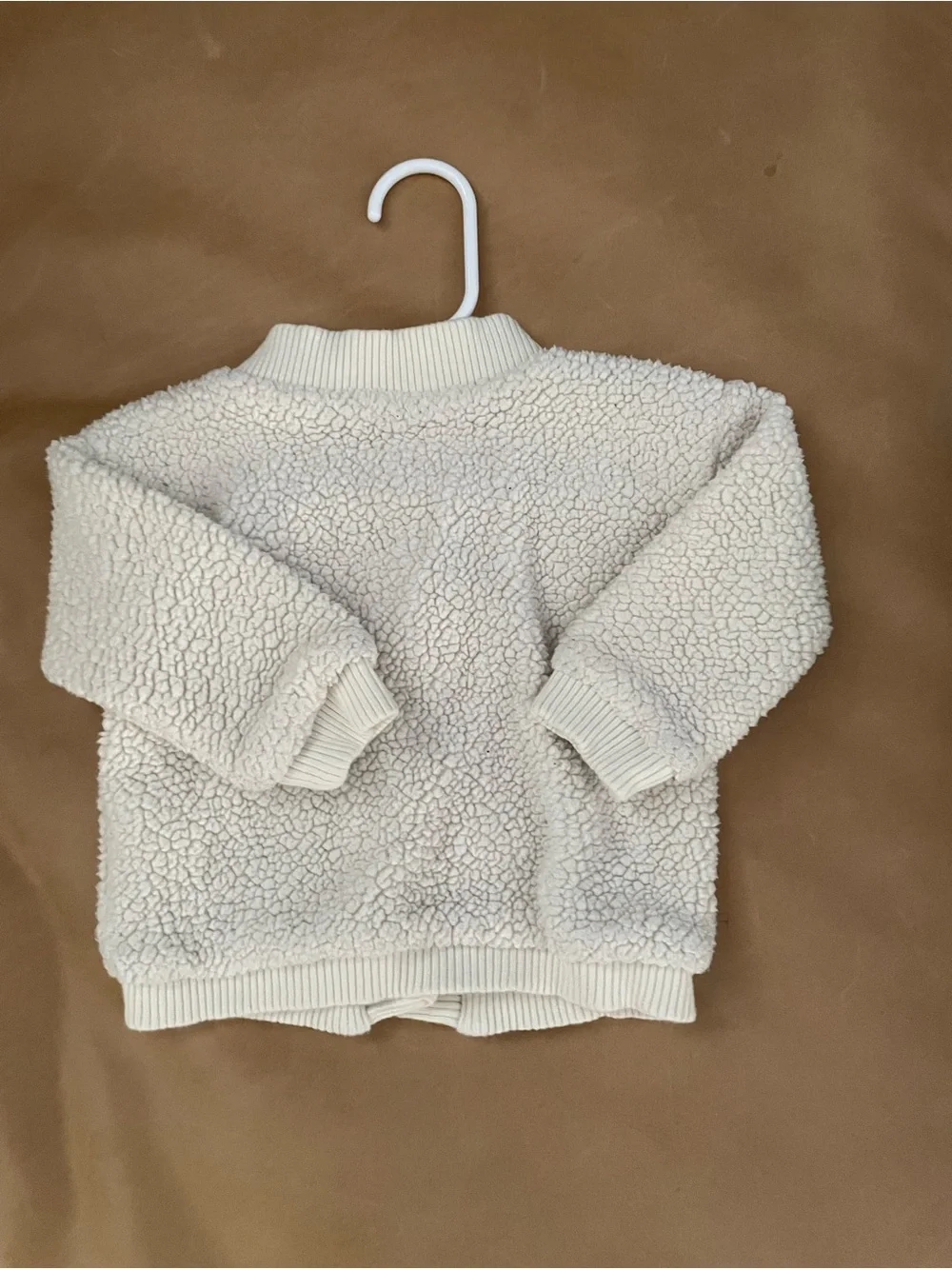 GAP Cream Sherpa Button-Front Kids Jacket